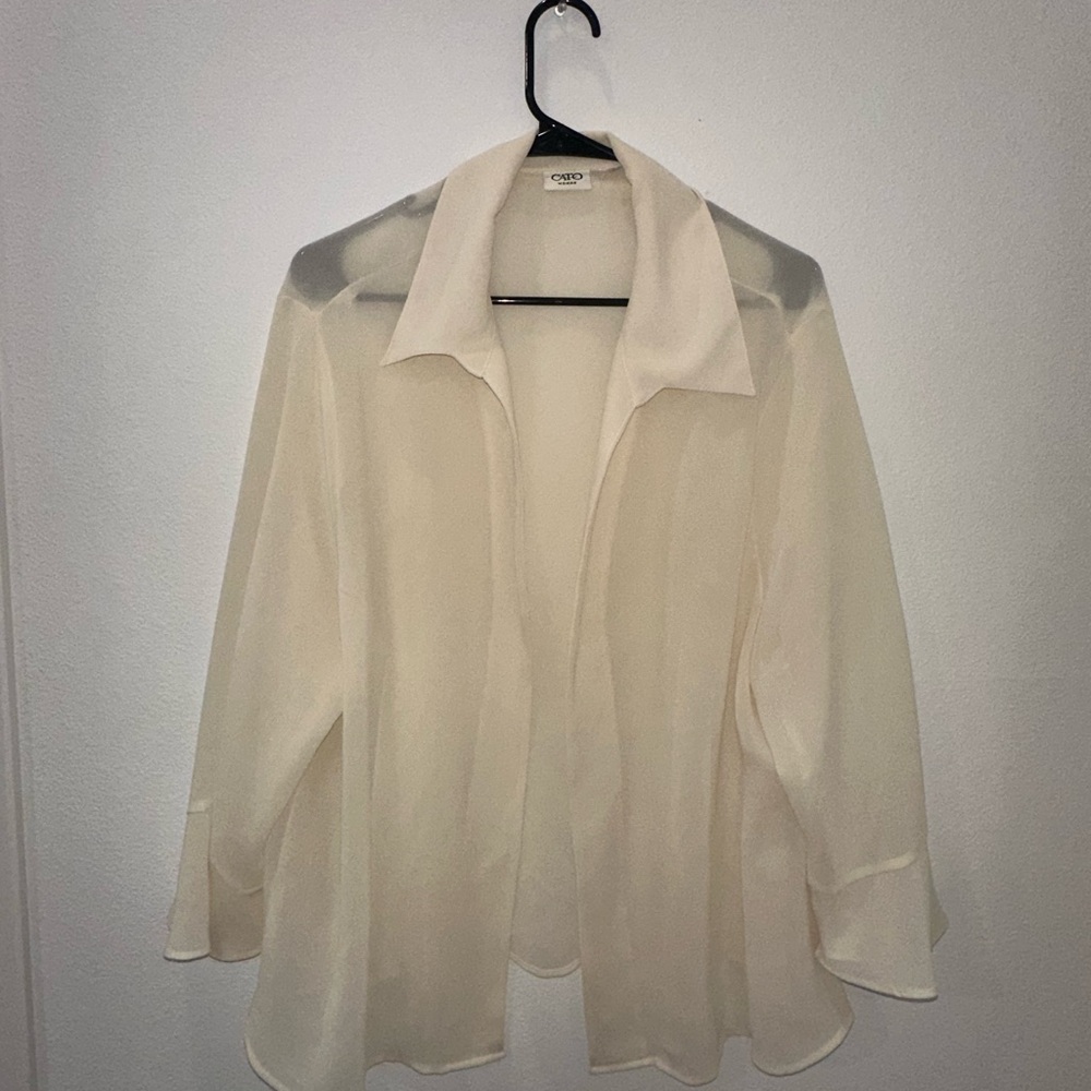 Cato Cream Sheer Blouse